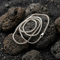 Box Chain Silver Necklace .925