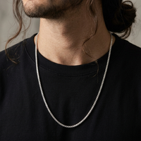 Box Chain Silver Necklace .925